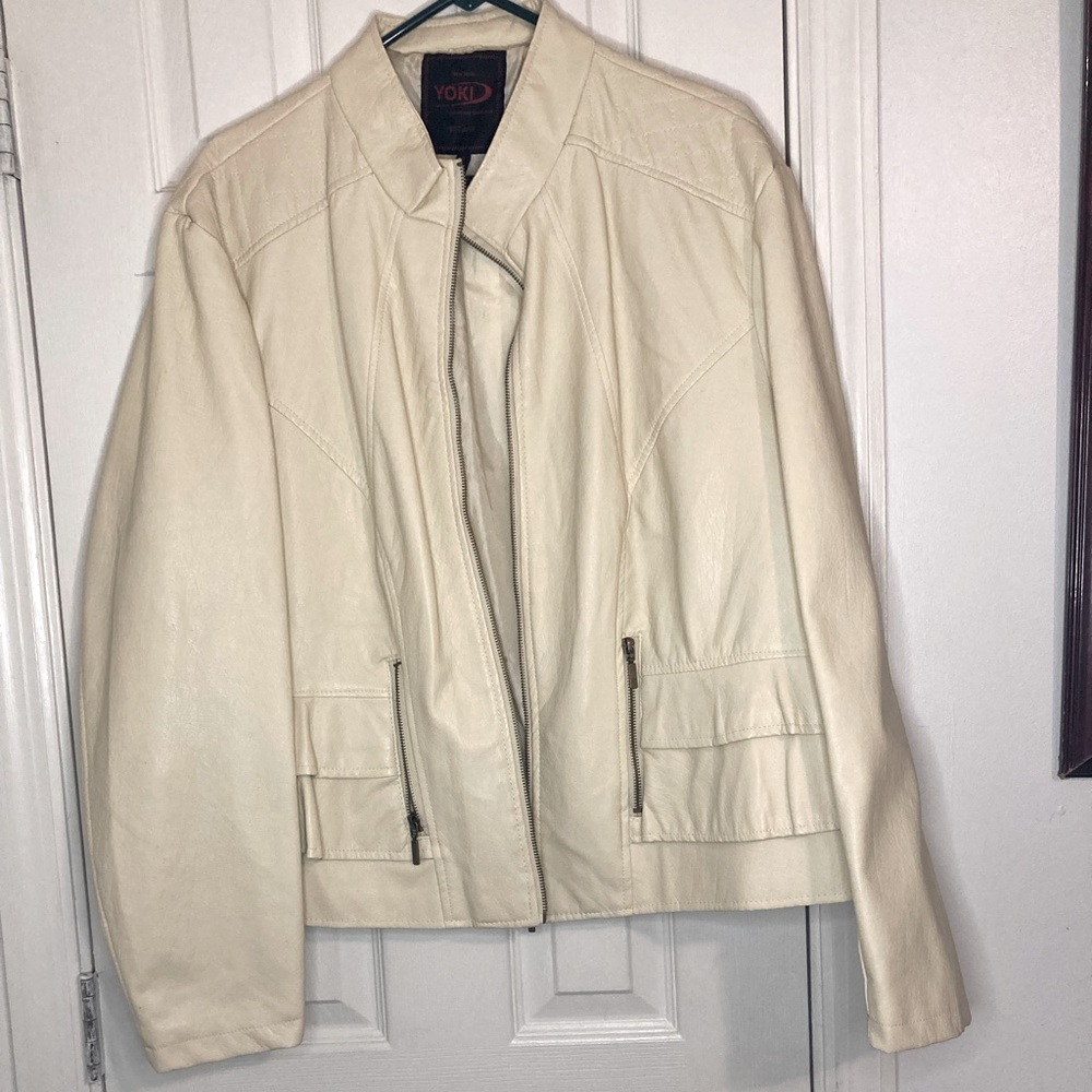 Plus Size Faux Leather Jacket